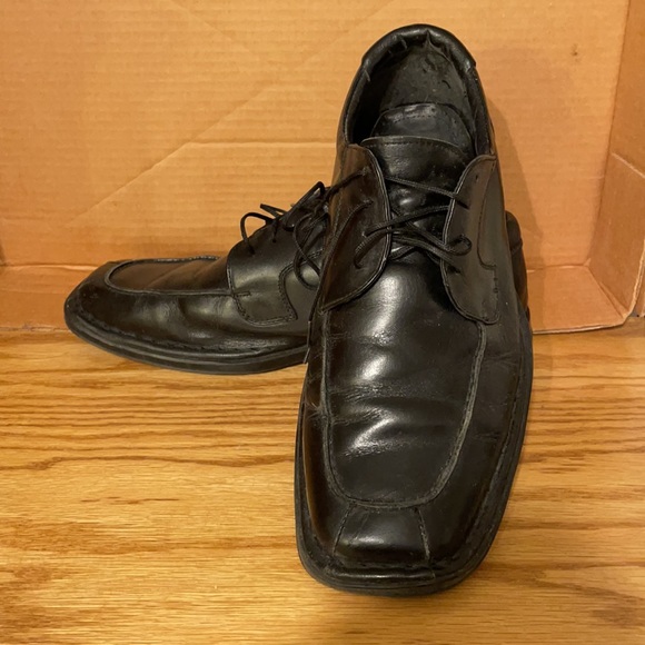 Men’s sz 9 black leather lace up oxfords. - Picture 2 of 3